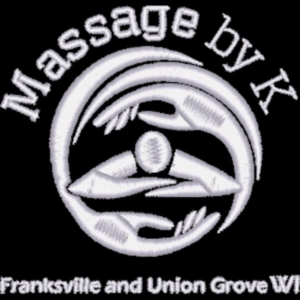 Massage By K - Embroidered Left Chest Logo - White Thumbnail